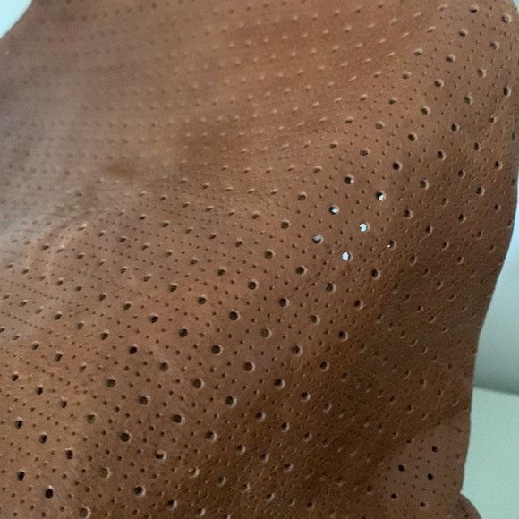 Frye Lucinda perforated slouch tall boot tan 7.5M - Picture 2 of 6